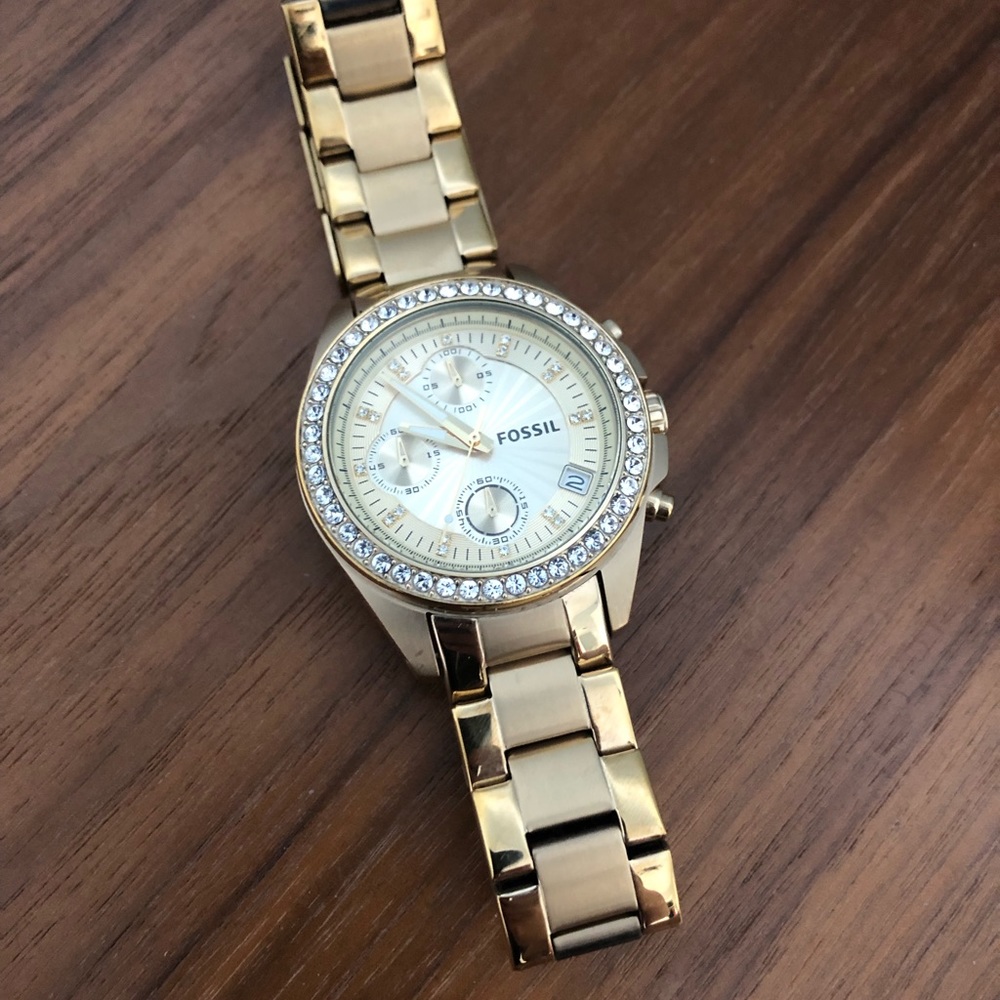 Fossil Gold Link watch- excellent condition